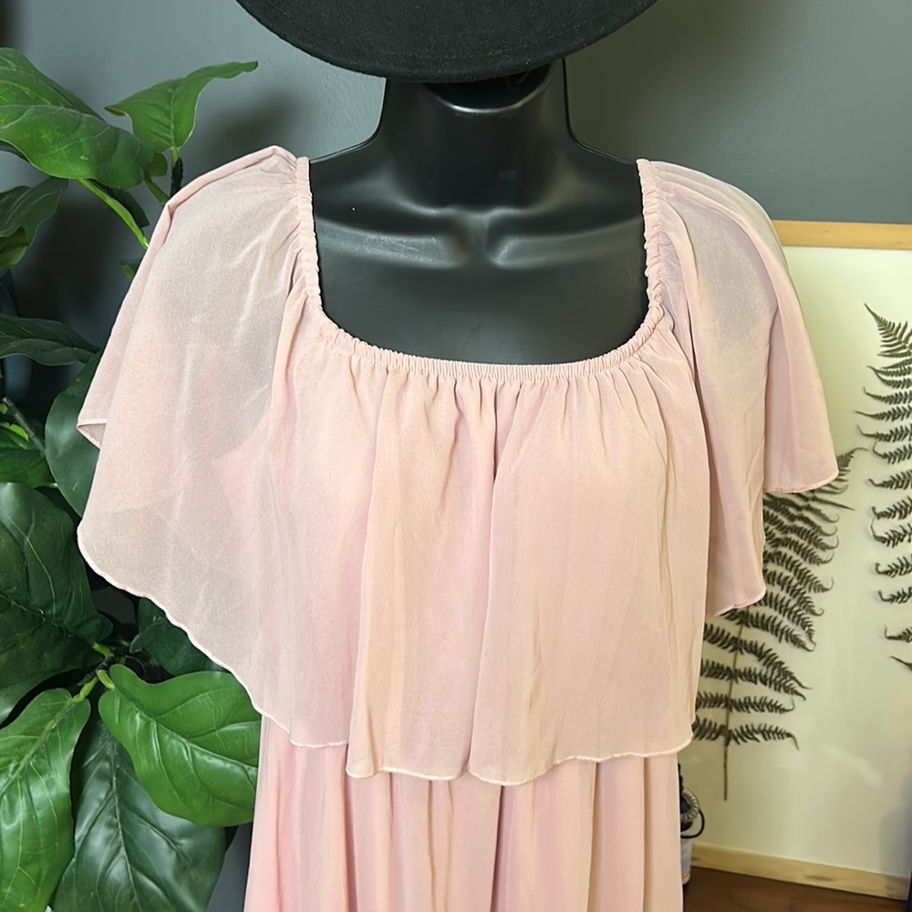 Vivinew Blush Pink On or Off Shoulder Maxi Dress - Picture 5 of 5